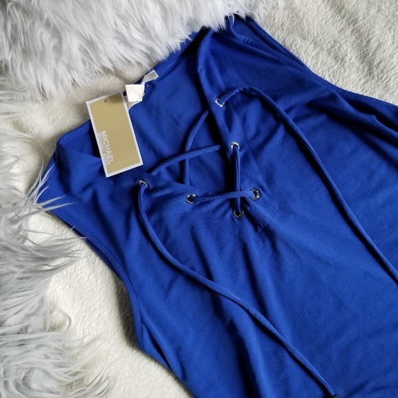 Michael Kors Dresses & Skirts - NWT Michael Kors Royal Blue Lace Up Dress Michael Kors Dresses & Skirts - NWT Michael Kors Royal Blue Lace Up Dress